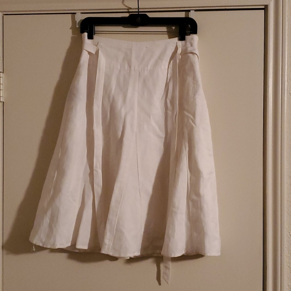 Off White Linen Skirt